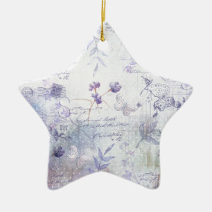 Lavender Flowers Decoupage Julgransprydnad Keramik