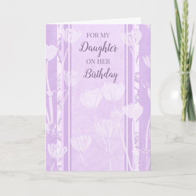Lavender Flowers Dotter Birthday Kort (Framsida)