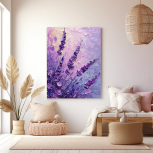 Lavender Flowers Elegant Oljemålning Canvastryck