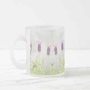 Lavender Flowers Frostad Glasmugg