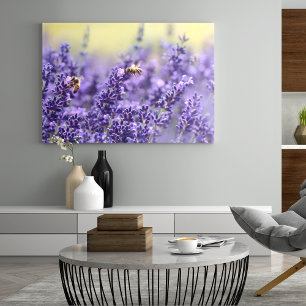 Lavender Flowers och Bees Canvastryck