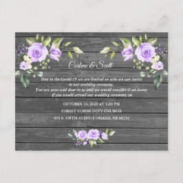 Lavender Flowers Old Barn Wedding Reception Tilläggskort