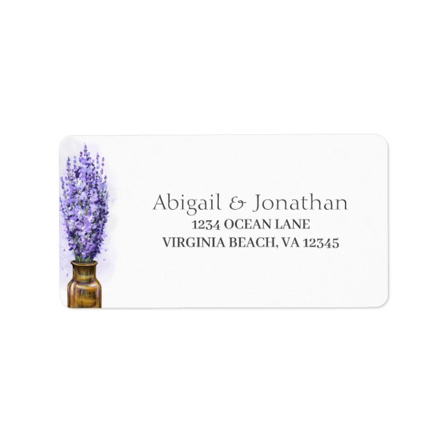 Lavender Flowers par Bröllop Blommigt Adress Adressetikett (Framsidan)