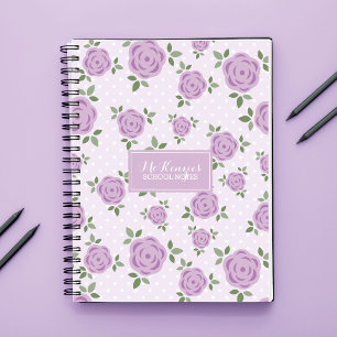 Lavender Flowers Personlig Anteckningsbok Med Spiral