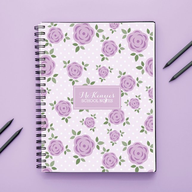 Lavender Flowers Personlig Anteckningsbok Med Spiral (Skapare uppladdad)