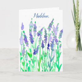 Lavender Flowers Personlig Grattis på födelsedagen Kort