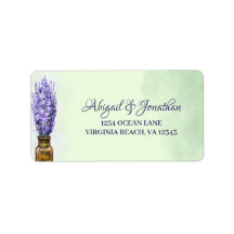 Lavender Flowers Sage Grönt par Bröllop Adress