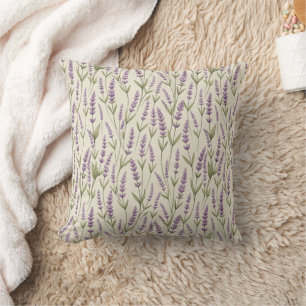 Lavender Flowers Skriv ut Dekorativ kudde
