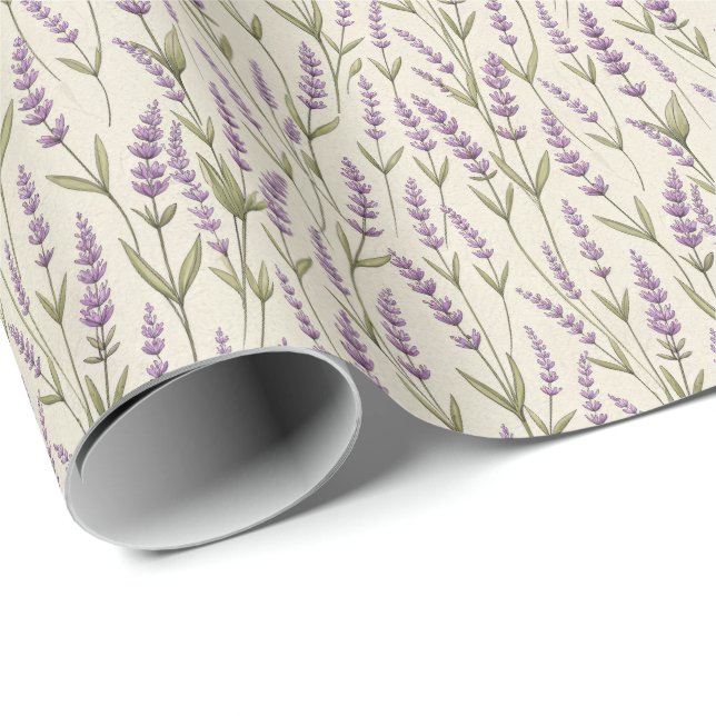 Lavender Flowers skriver ut Papper radbrytning Presentpapper (Rullad Hörn)