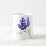 Lavender Flowers Watercolor Kaffemugg<br><div class="desc">Vacker och modern,  denna botaniska vattenfärgsillustration av lavenderblommor i stil</div>