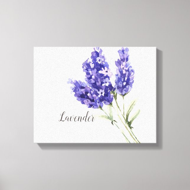 Lavender Flowers Watercolor, Kanvastryck (Framsida)