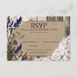 Lavender Flowers Wood Snöre Rustic OSA kort