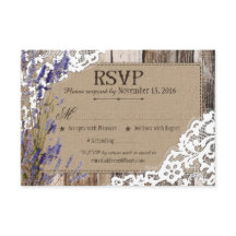 Lavender Flowers Wood Snöre Rustic OSA kort