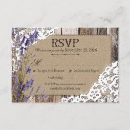 Lavender Flowers Wood Snöre Rustic OSA kort