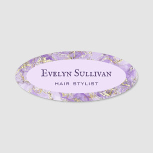 Lavender Fluid Marble Namn bricka Namnbricka