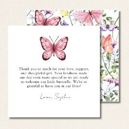 Lavender Fluttering Butterfly Greenery Square Tack Kort
