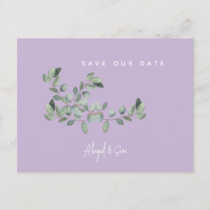 Lavender & Foliage Bröllop spara datum Vykort