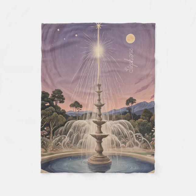 Lavender Fontän Lullaby Personlig Fleecefilt (Framsidan)