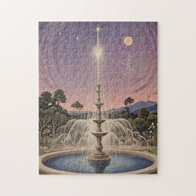 Lavender Fontän Lullaby Personlig Pussel (Vertikal)