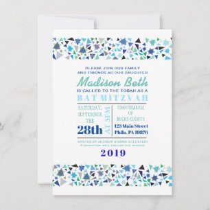 Lavender för Bat mitzvah inbjudan till STAR WALL P