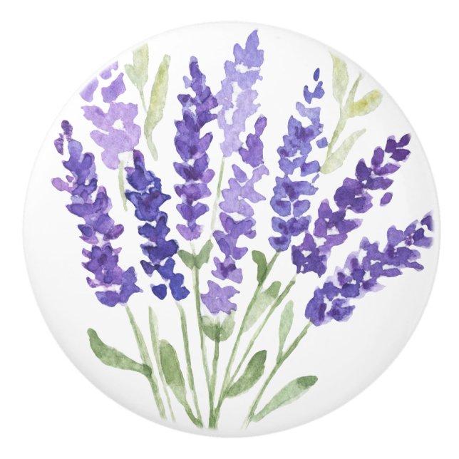 Lavender - Fransk Land Decor Ceramic Knob Knopp (Framsidan)