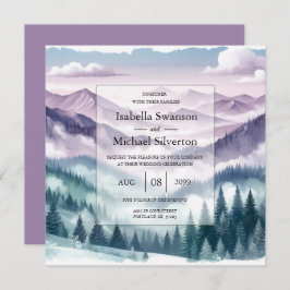 Lavender Frost i Alpine Mist Bröllop Inbjudningar