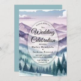 Lavender Frost i Alpine Mist Bröllop Inbjudningar