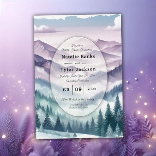 Lavender Frost i Alpine Mist Bröllop Inbjudningar