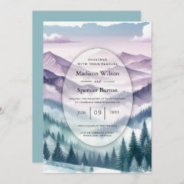 Lavender Frost i Alpine Mist Bröllop Inbjudningar