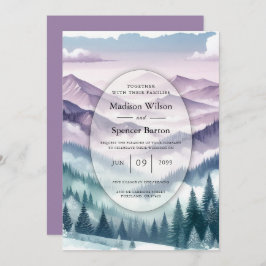 Lavender Frost in the Alpine Mist Wedding Inbjudningar