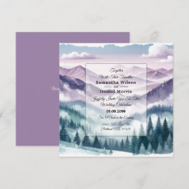 Lavender Frost in the Alpine Mist Wedding Inbjudningar
