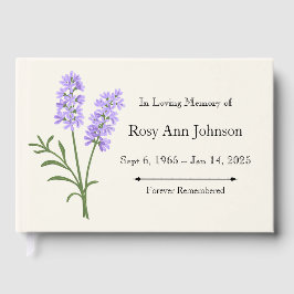 Lavender Funeral Guest Bok - in Loving Memory
