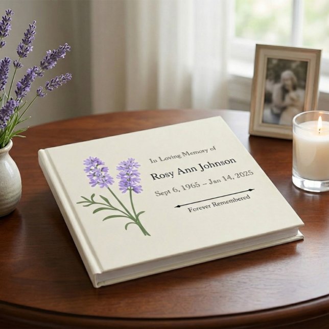 Lavender Funeral Guest Bok - in Loving Memory (Skapare uppladdad)