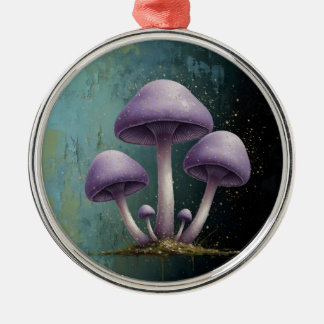 Lavender Fungus - Vintage Botanical Art Magnet Julgransprydnad Metall