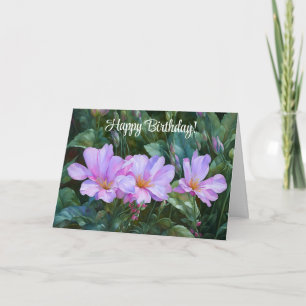 Lavender Garden Flowers Art Birthday Card Kort