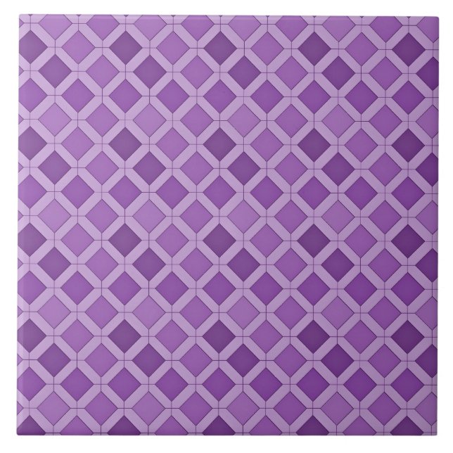 Lavender Geometric Mönster Kakelplatta (Framsidan)