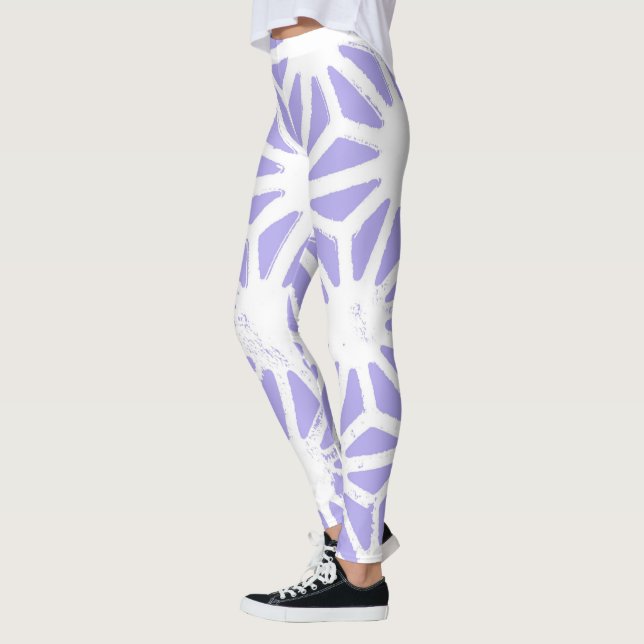 Lavender geometric mönster leggings (Vänster)