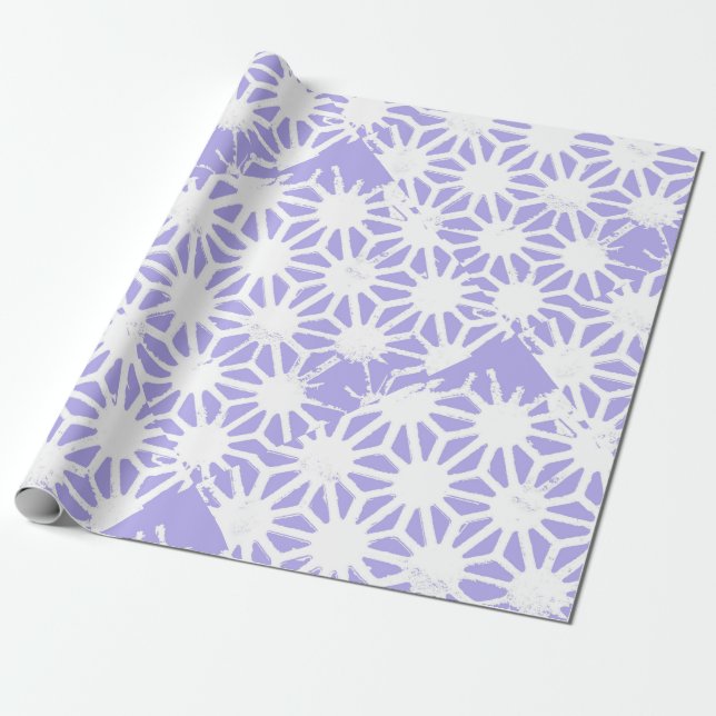 Lavender geometric mönster presentpapper (Utrullad)