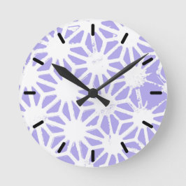 Lavender geometric mönster rund klocka