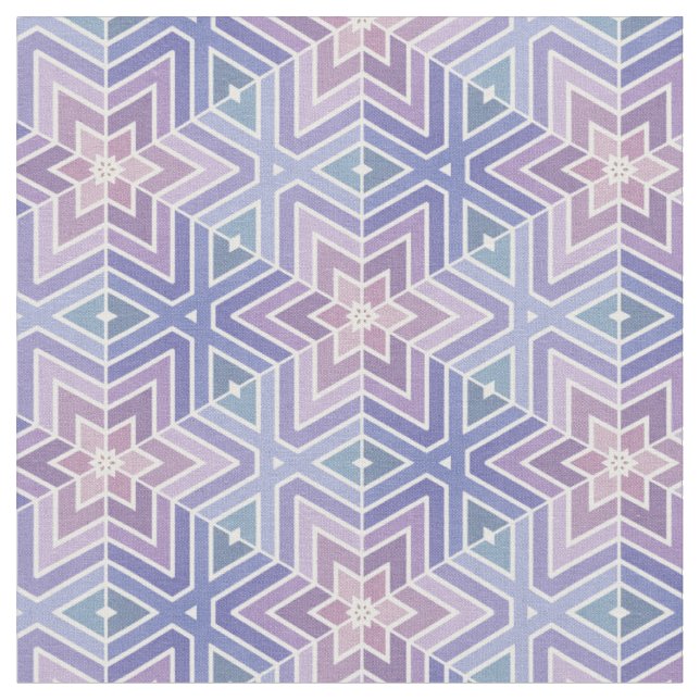 Lavender Geometric Star Maze Mönster Tyg (Närbild)