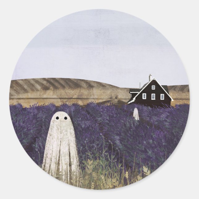 Lavender Ghost Runt Klistermärke (Framsida)