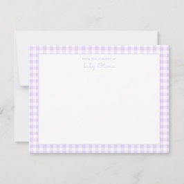 Lavender Gingham check Flicka Flat Tack Kort