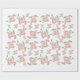 Lavender Gingham Floral Pattern Wrapping Paper Presentpapper