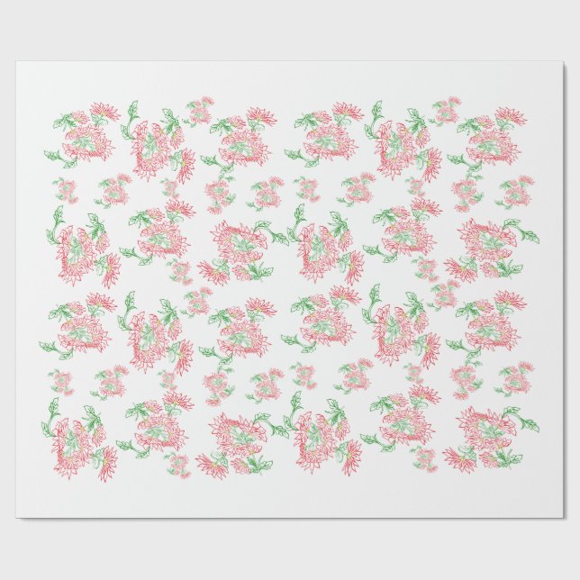 Lavender Gingham Floral Pattern Wrapping Paper  Presentpapper (Platt)