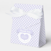 Lavender Gingham Mönster Baby Shower Tack