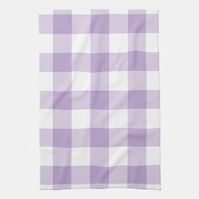 Lavender Gingham Mönster Kökshandduk (Vertikal)