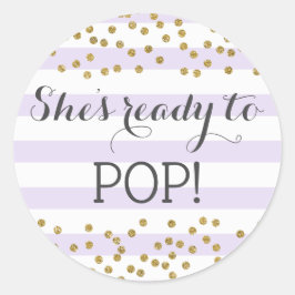 Lavender Girl Baby Shower Sprinkle-Redo till Pop Runt Klistermärke