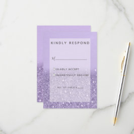 Lavender Glitter Modern Bröllop OSA Kort