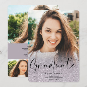 Lavender glitter ombre-skript 4 foton studenten meddelande