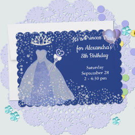 Lavender Glitter Princess Birthday bjudande Inbjudningar